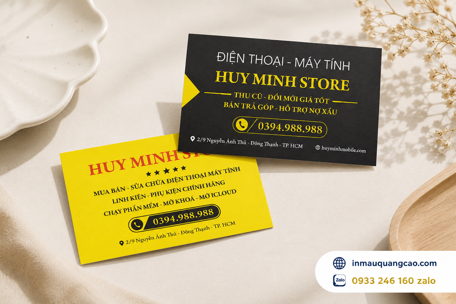 Mẫu name card cửa hàng điện thoại đẹp - in name card Bình Dương